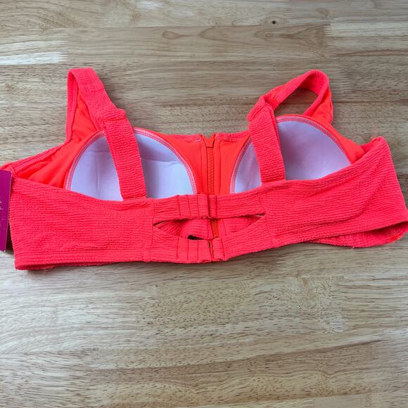 Xhilaration Juniors' Plus Size Coral Zip-Front Bikini Top - Size 16 - NWT - Picture 5 of 8